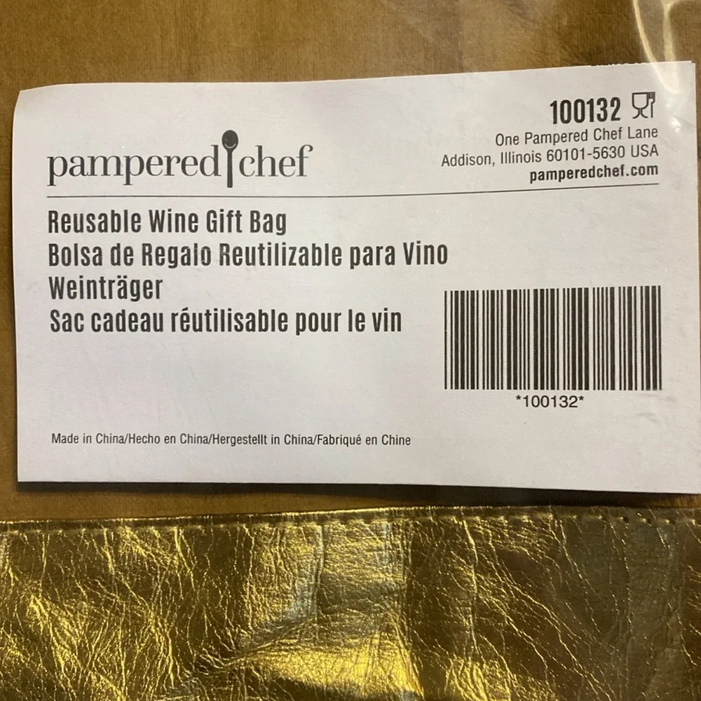 Pampered Chef Reusable Wine & Gift Bag